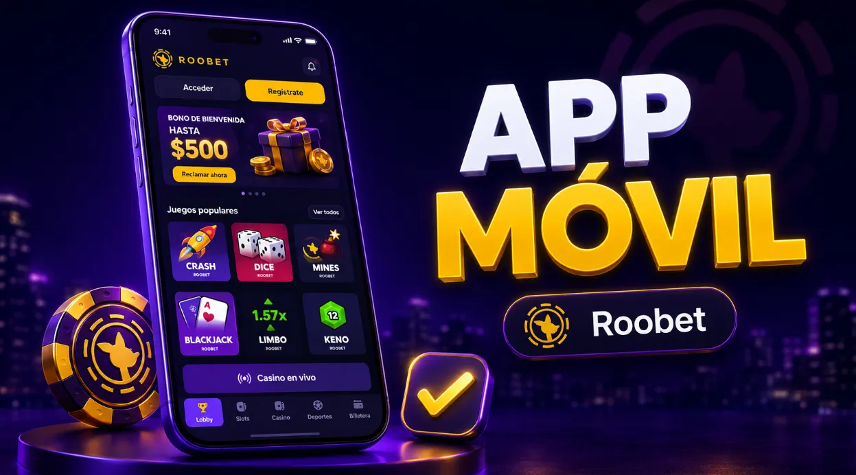 Acceso móvil con Roobet app