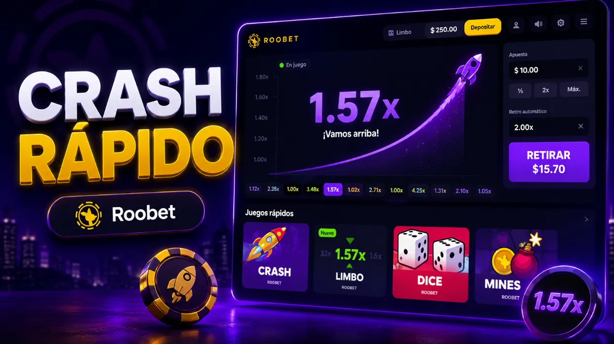 Juegos con Roobet Crash y formatos rápidos